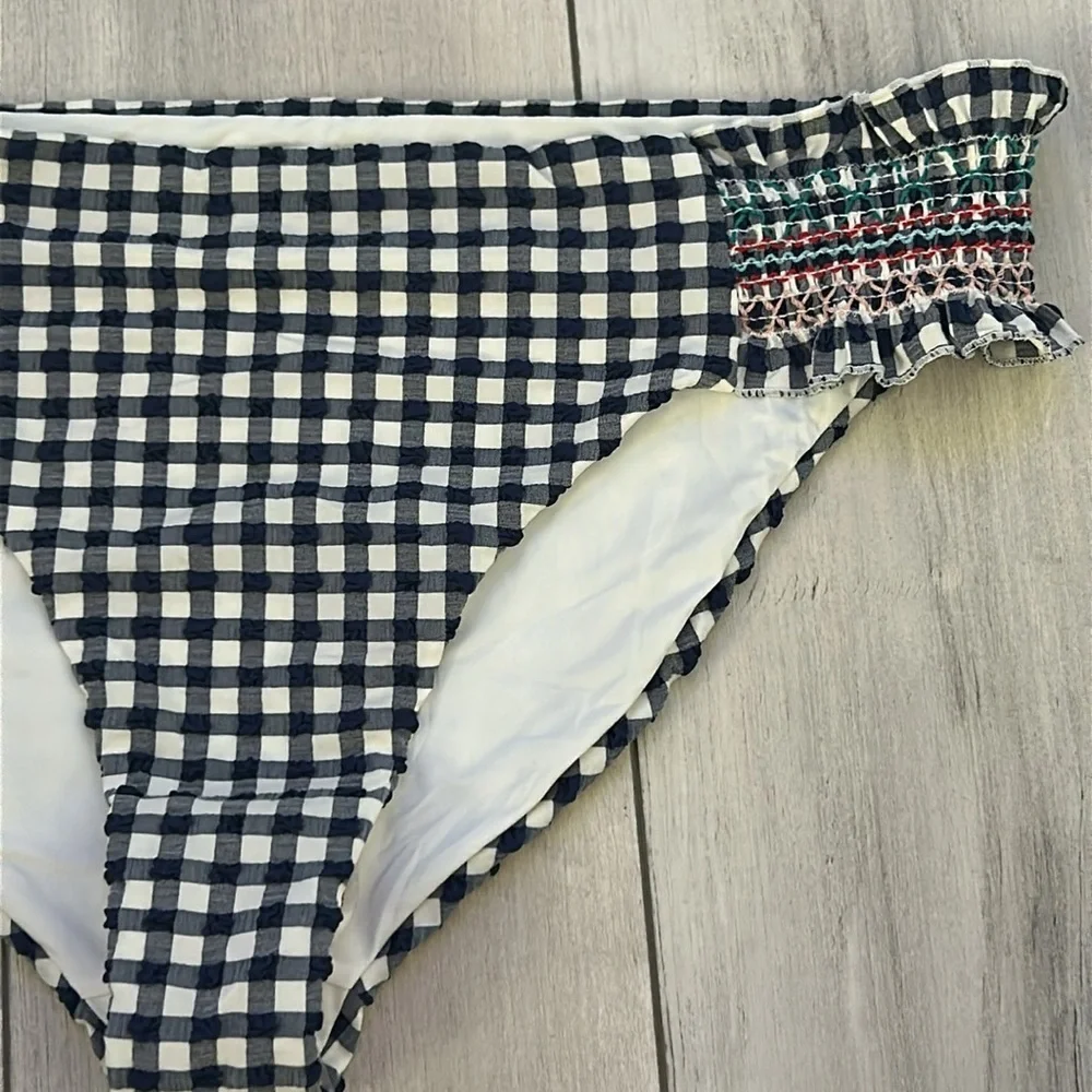Red Carter gingham check swim bikini bottoms size XL